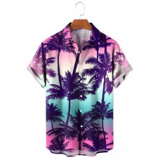 Summer Palms Print Short Sleeve Shirt 49191394X