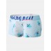 Mens Underwear Graffiti Print Faux Silk U Convex Boxers