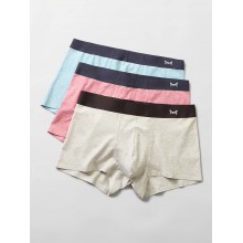 Multipacks Mens Seamless U Convex Cotton Boxers Solid Color Underpants Sets