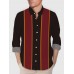 Retro Red And Brown Printing Men's Long Sleeve Shirt