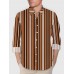 Plaid Series Multi-Color Vertical Stripes Color Matching Men's Long Sleeve Shirt