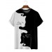 Black and White Cat Casual Short Sleeve T-Shirt