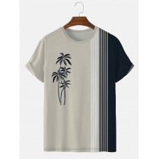 Men's Coconut Stripe Contrast Short Sleeve T-Shirt
