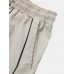 Men Contrast Lining Drawstring Elastic Waist Zip Pocket Mid Length Cargo Pants