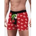 Mens Funny Print Mid Waist Christmas Style Boxer Briefs Cozy Underwear