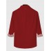 Plaid Series Vintage Red & Plaid Poker Pattern Stitching Men's Long Sleeve Shirt