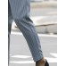 Men Striped Print Ruched Slimming Ankle Length Business Formal Pants