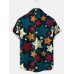 Men's Hawaiian Patriotic Colorful Stars Short Sleeve Shirt